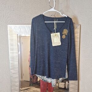 ARATTA LONG SLEEVE SWEATSHIRT SMALL NWT Blue Long Sleeve Top